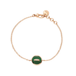 Pom Pom Dot 18K Rose Gold Malachite & Mother of Pearl Two-Sided Button Diamond Bracelet