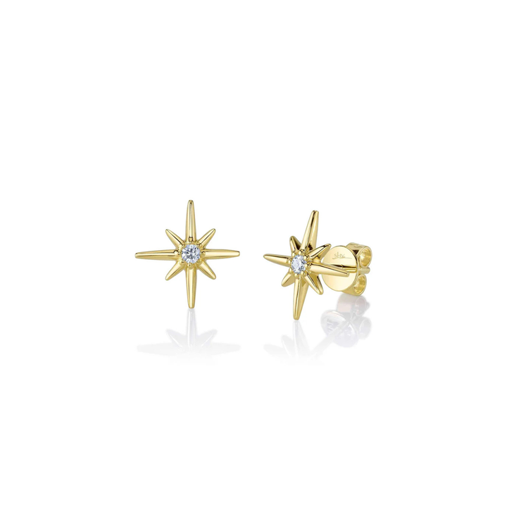 Kate 14K Yellow Gold 0.07 ct Diamond North Star Stud Earring