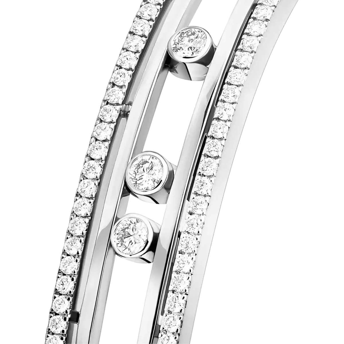Messika Jewelry - 18K White Gold Move 10th Diamond Bangle | Manfredi Jewels