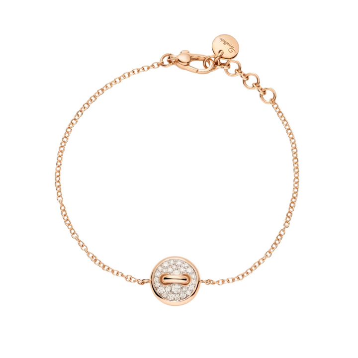 Pomellato Jewelry - Pom Pom Dot 18K Rose Gold Diamond Pavé & Mother of Pearl Two-Sided Button Bracelet | Manfredi Jewels
