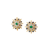 Cosmic 18K Yellow Gold Gemstone Emerald & Sapphire Starburst Diamond Earrings
