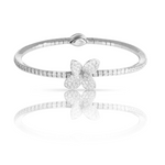 Heart to Earth 18K White Gold Pavé Diamond Flower Bracelet