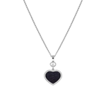 Happy Hearts Ethical White Gold Diamond Aventurine Pendant Necklace