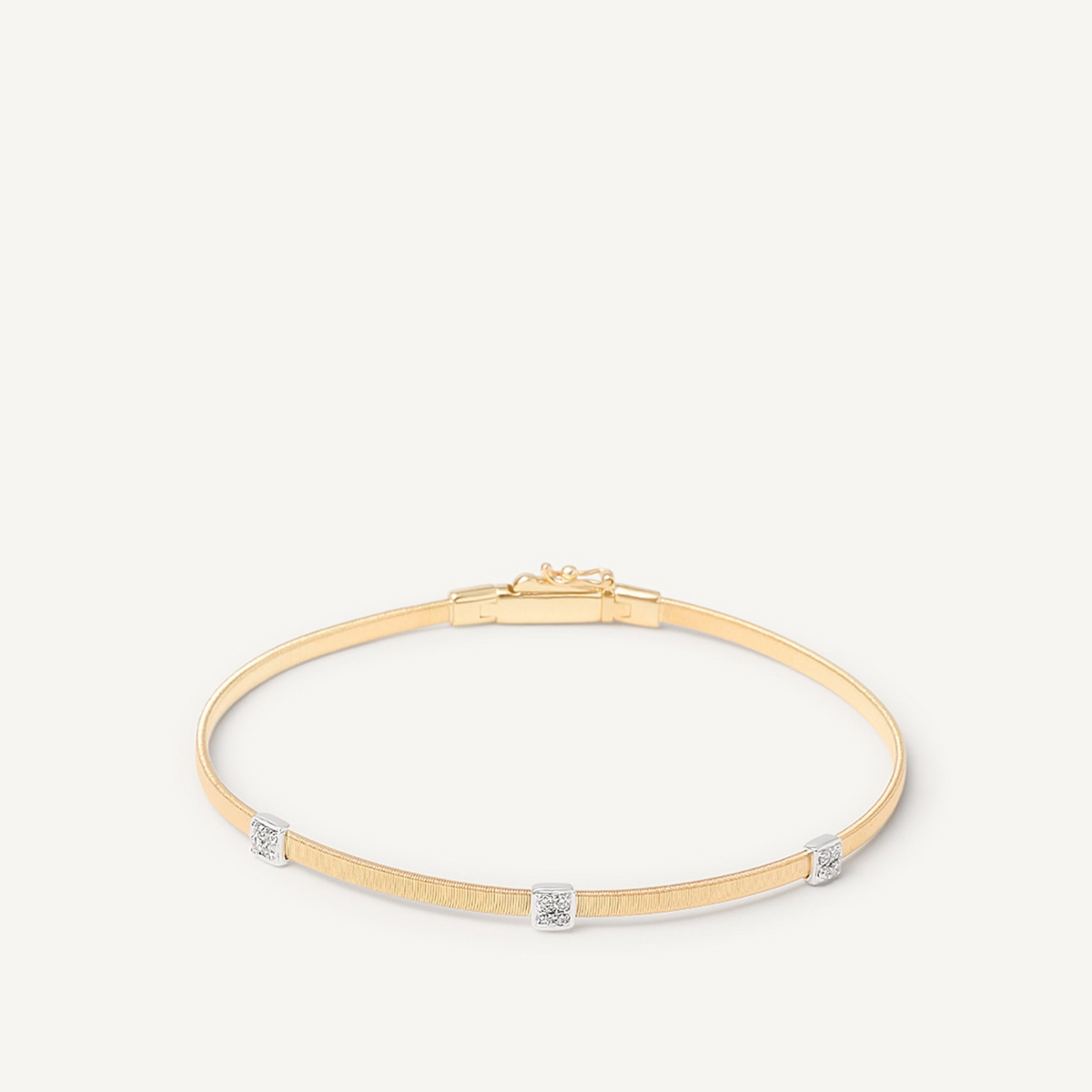 Marco Bicego Jewelry - Masai Small Three Station 18K Yellow Gold Diamond Bracelet | Manfredi Jewels