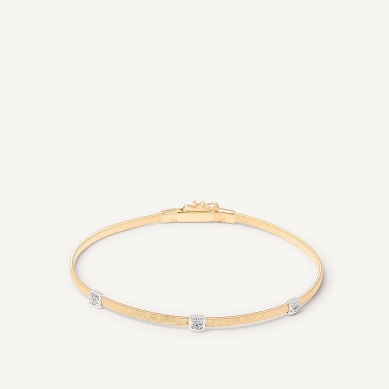 Masai Small Three Station 18K Yellow Gold Diamond Bracelet