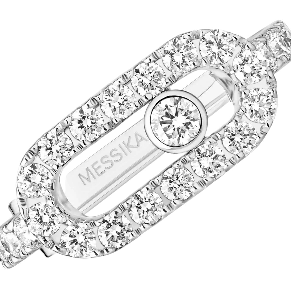 18K White Gold Move Uno Pavé Clip Earring