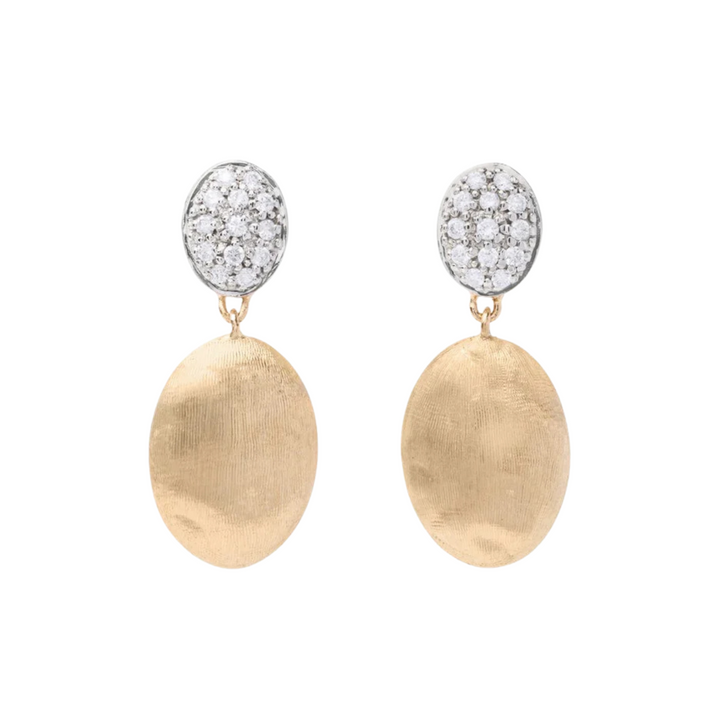 Marco Bicego Jewelry - Siviglia 18K Yellow Gold & Diamond Pave Drop Earrings | Manfredi Jewels