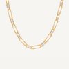 Marrakech 18K Yellow Gold Twisted Double Coil Diamond Link Necklace