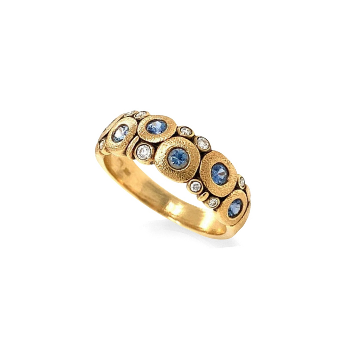 Alex Sepkus Jewelry - Candy 18K Yellow Gold Blue Sapphire Diamond Dome Ring | Manfredi Jewels