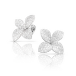Petit Garden 18K White Gold Pavè Diamond Medium Flower Earrings