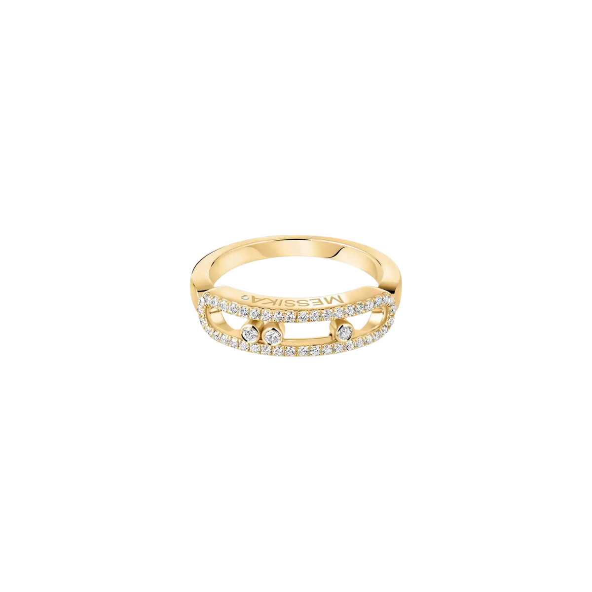 Move Classique Pave Ring in 18K Yellow Gold - Small