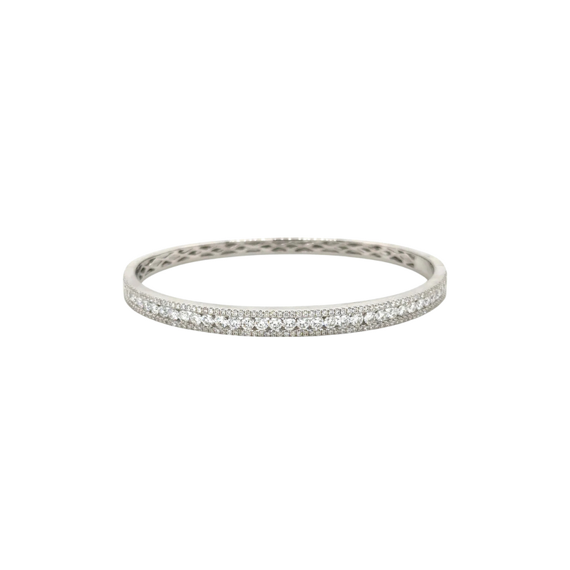 18K White Gold & Diamond Bangle