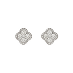 Fleur 18K White Gold Diamond Stud Earrings
