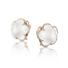 Bon Ton 18K Rose Gold Milky Quartz & Diamond Flower Earrings