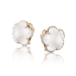 Bon Ton 18K Rose Gold Milky Quartz & Diamond Earrings