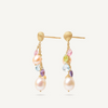 Paradise 18K Yellow Gold Mixed Gemstone & Pearl Short Drop Earrings