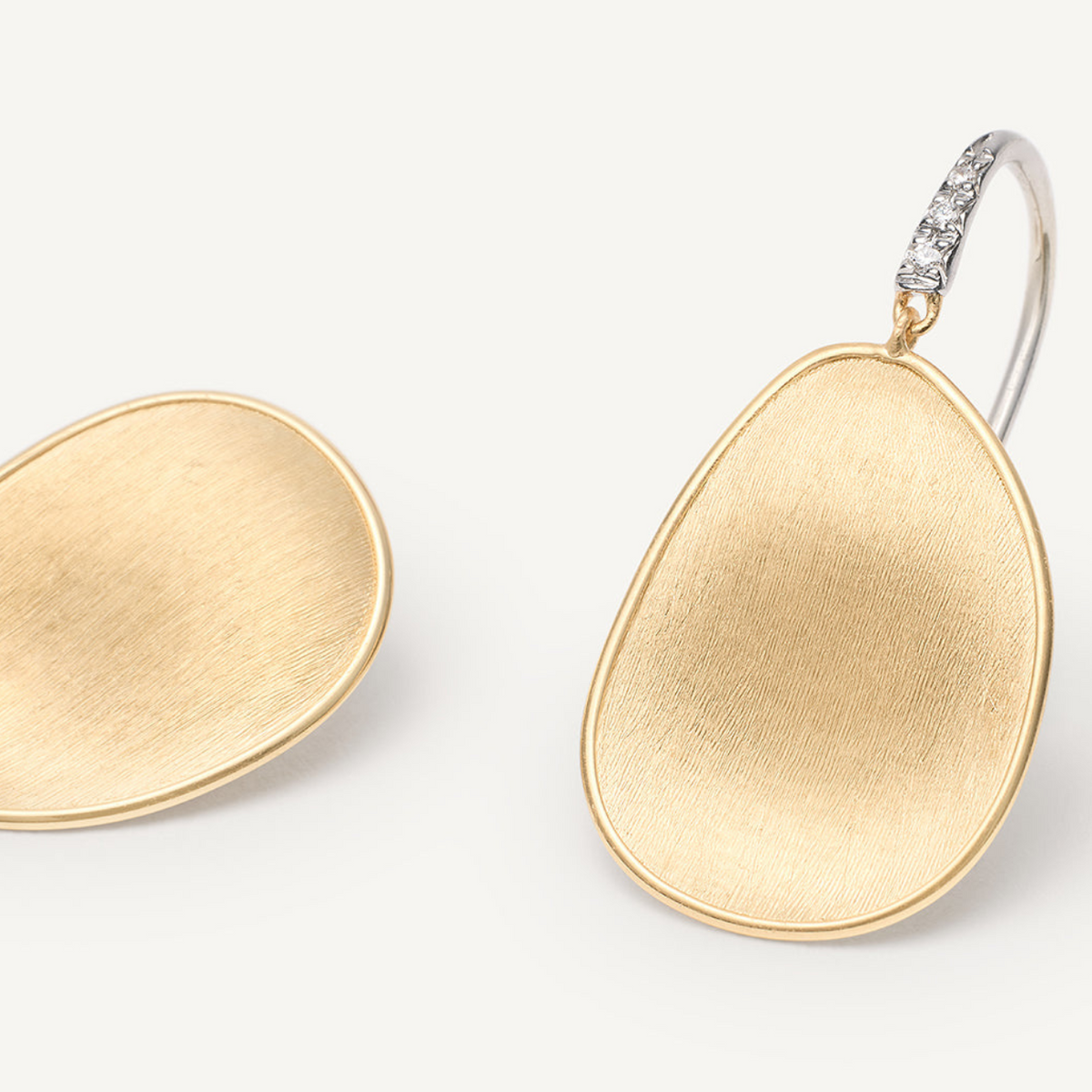 Marco Bicego Jewelry - Lunaria 18K Yellow Gold Medium Drop Diamond Earrings | Manfredi Jewels