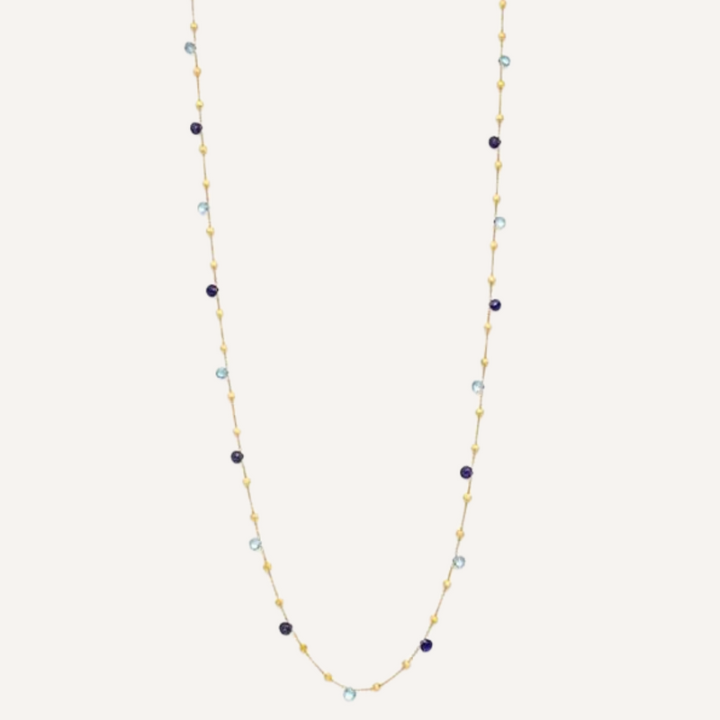 Paradise 18K Yellow Gold Iolite & Blue Topaz Long Necklace