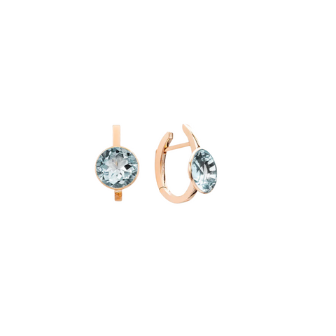18K Rose Gold & Sky Blue Topaz Smartie Earrings
