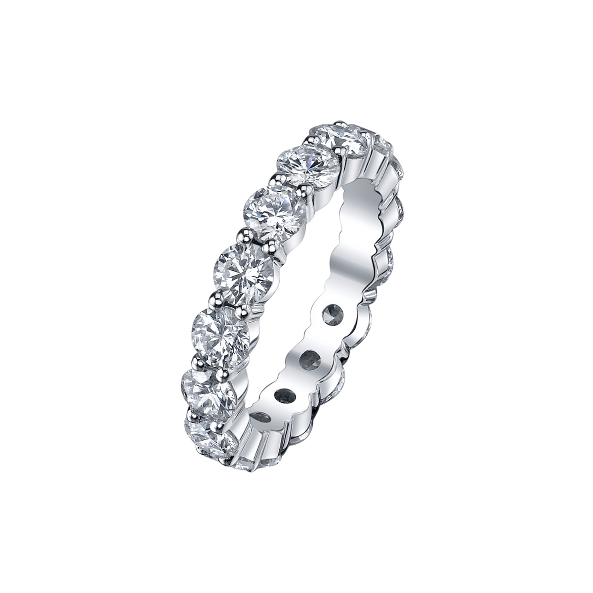 Manfredi Jewels Eternity Bands - Platinum Shared Prong Round Diamond Eternity Band - 2.78CTW | Manfredi Jewels