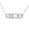 18K White Gold Move Pavé Diamond Necklace