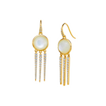 Chakra 18K Yellow Gold Mother of Pearl & Diamond Dream Catcher Earrings