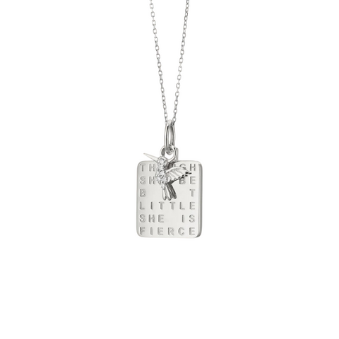 "She is Fierce" Medallion with Sapphire
