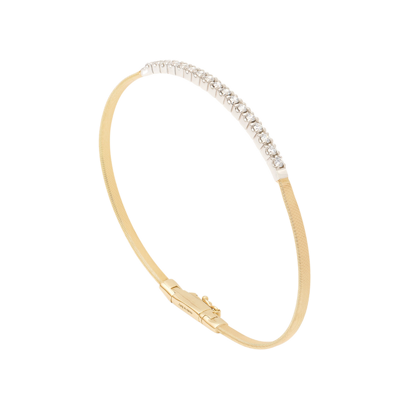 Marco Bicego Bracelet - Masai 18K Yellow Gold Small Stackable Bracelet With Diamond Bar | Manfredi Jewels