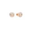 Pom Pom Dot 18K Rose Gold Diamond Pavé Button Earrings