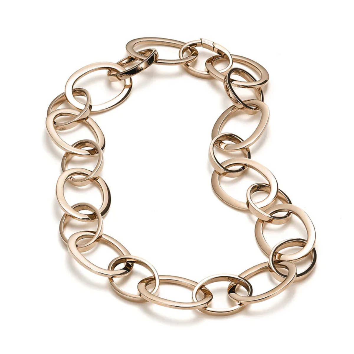 Mattioli Jewelry - Aruba 18K Rose Gold Oval Mixed Link Chain Necklace | Manfredi Jewels