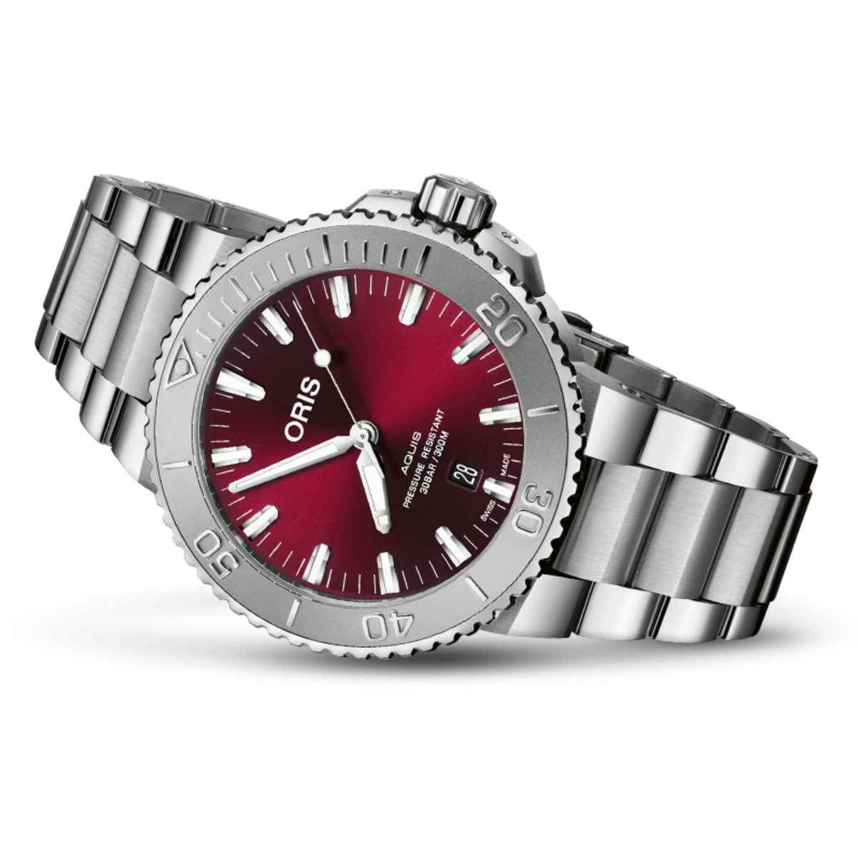 Oris Watches - AQUIS DATE RELIEF - RED | Manfredi Jewels