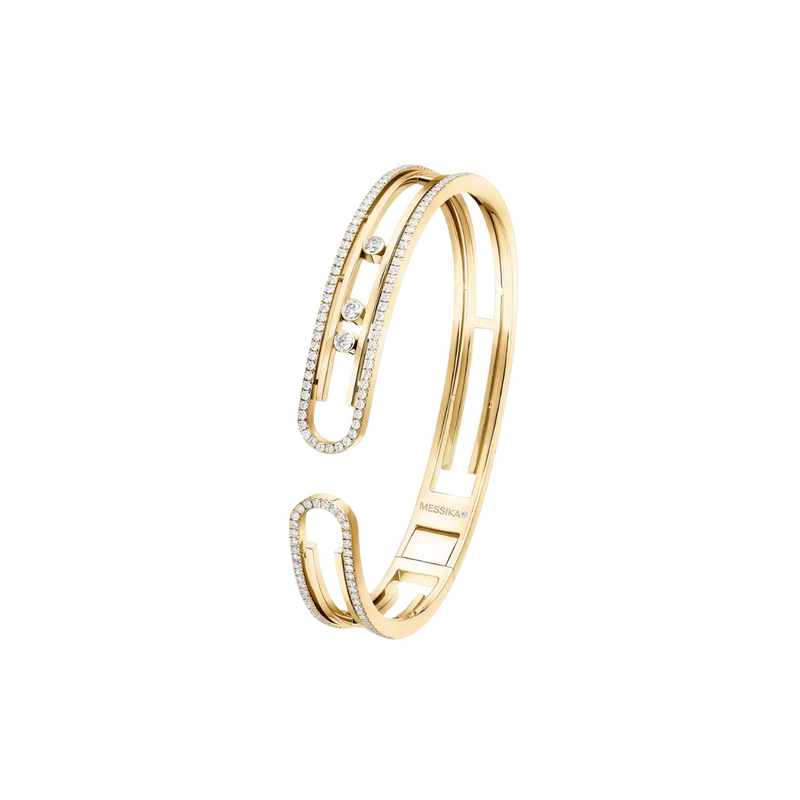 18K Yellow Gold Move 10th Diamond Bangle