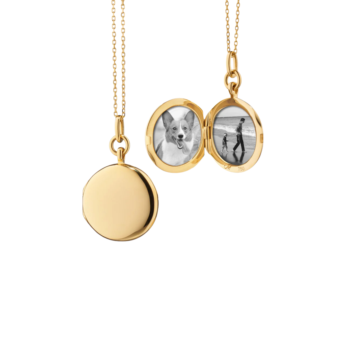 Monica Rich Kosann Jewelry - 18K Yellow Gold Slim ’Quinn’ Gold Locket Necklace | Manfredi Jewels