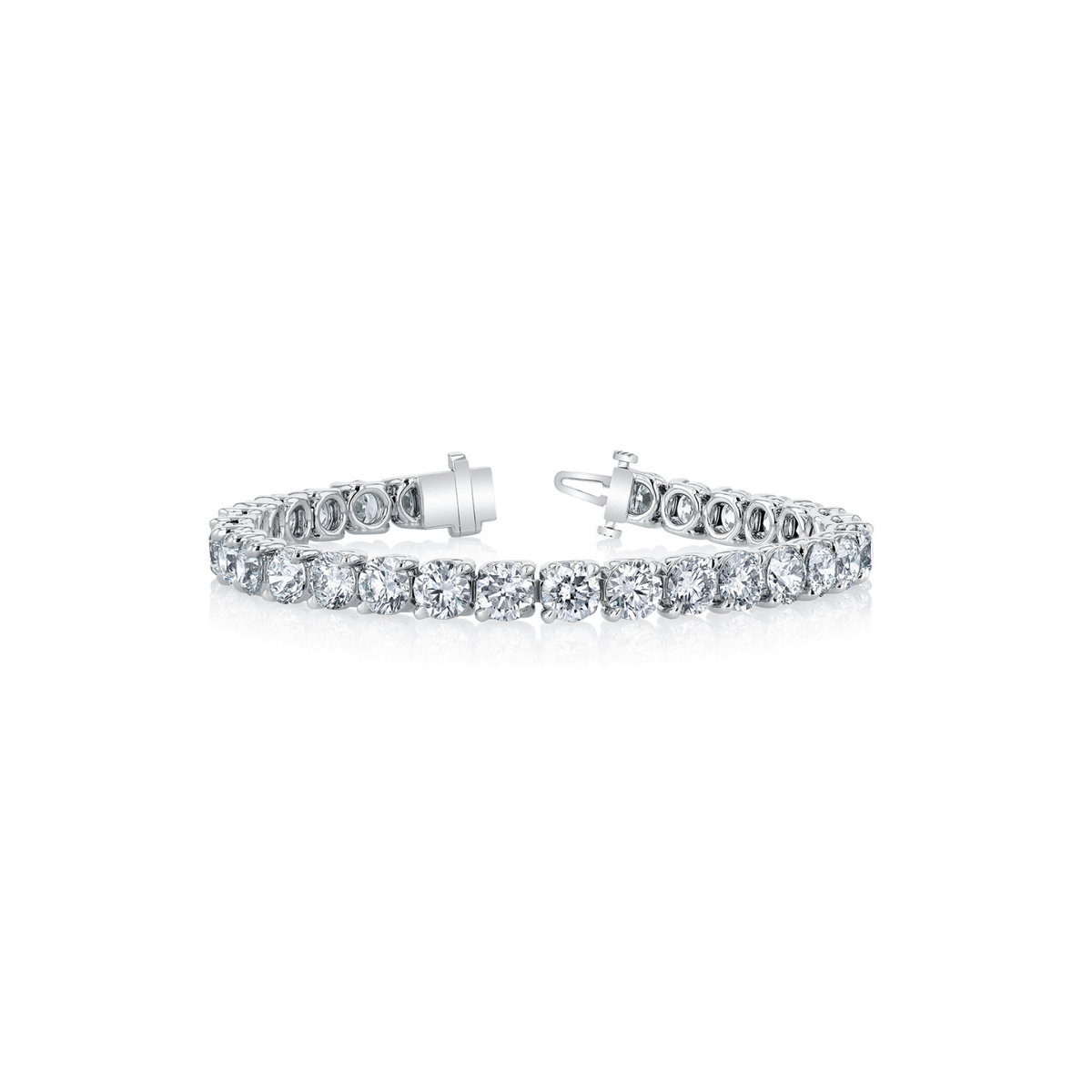 18K White Gold 4.39ct Round Diamond Buttercup Tennis Bracelet