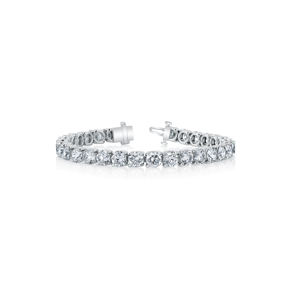 Platinum 5.58ct Round Diamond Buttercup Tennis Bracelet