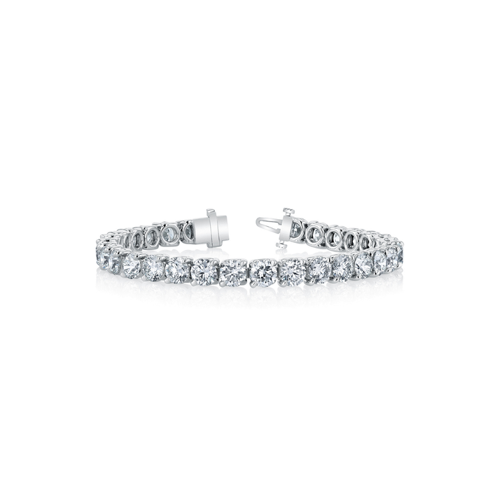 Platinum 5.58ct Round Diamond Buttercup Tennis Bracelet