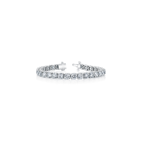 18K White Gold 4.39ct Round Diamond Buttercup Tennis Bracelet