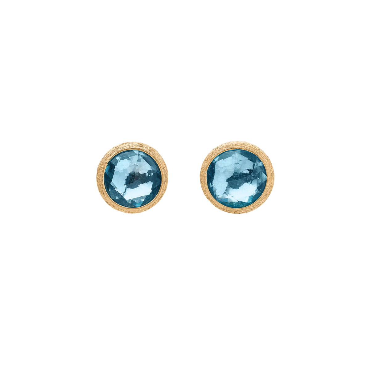 Marco Bicego Jewelry - London Blue Topaz Petite 18K Yellow Gold Stud Earrings | Manfredi Jewels