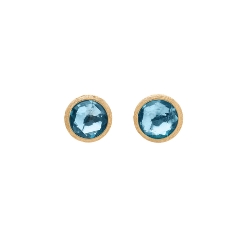 London Blue Topaz Petite 18K Yellow Gold Stud Earrings