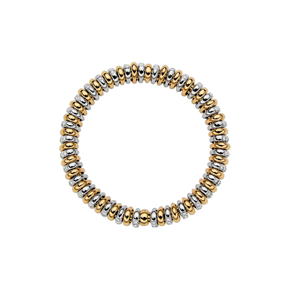 Fope Jewelry - Solo 18K Yellow & White Gold Diamond Flex’it Bracelet | Manfredi Jewels