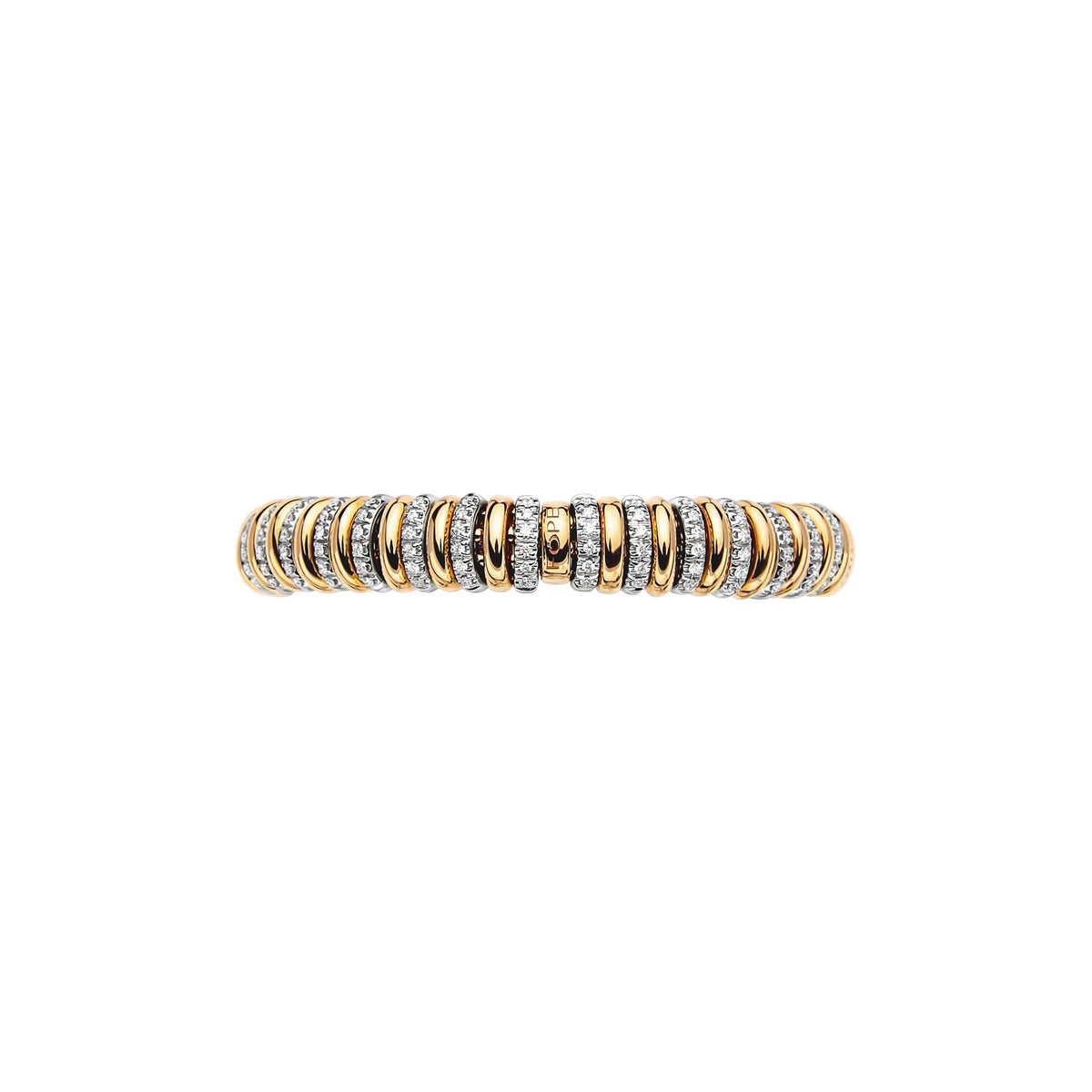 Fope Jewelry - Solo 18K Yellow & White Gold Diamond Flex’it Bracelet | Manfredi Jewels