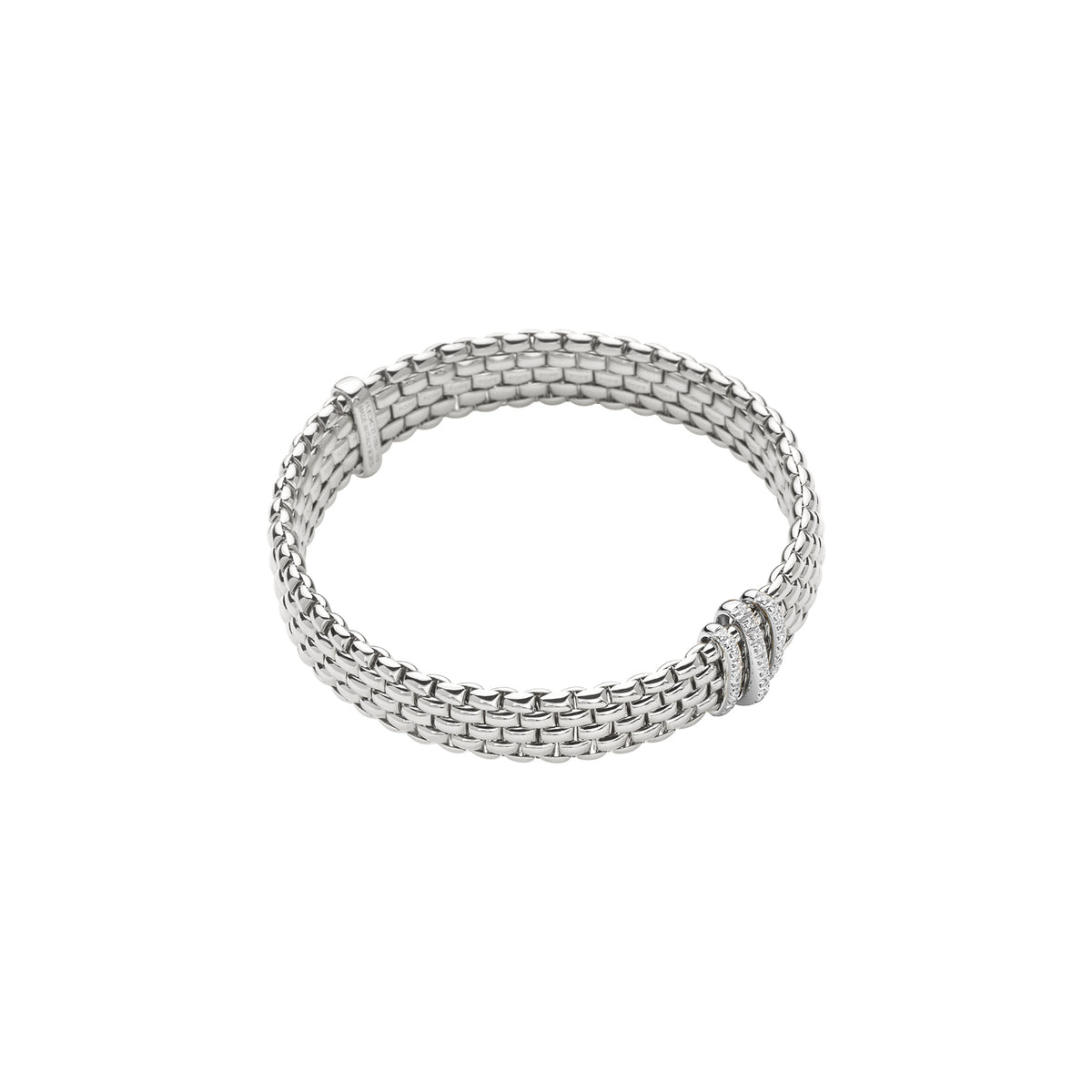 Fope Jewelry - Panorama 18K White Gold Pavè Diamonds Flex’it Bracelet | Manfredi Jewels
