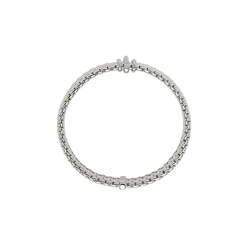 Panorama 18K White Gold Pavè Diamonds Flex’it Bracelet