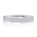 14K White Gold 2.58 ct Diamond Bangle Bracelet