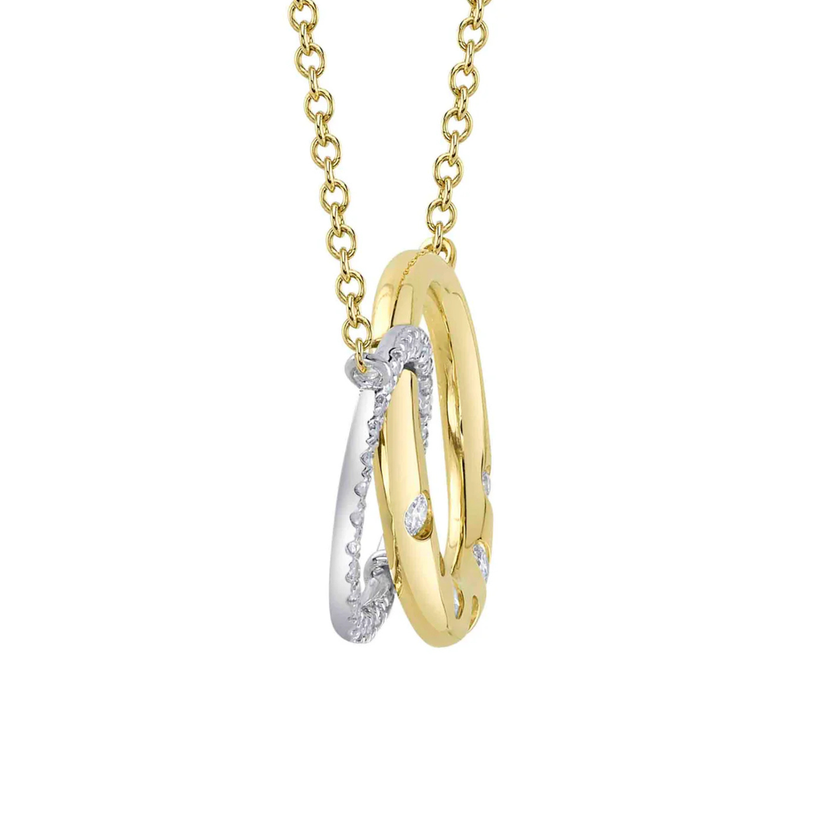Kate 14K Yellow & White Gold 0.16ct Diamond Circle Necklace