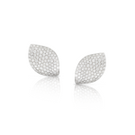 Aleluia 18k White Gold Pavé Diamond Leaf Earrings