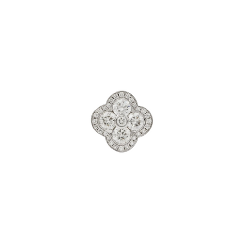 Fleur 18K White Gold Diamond Stud Earrings