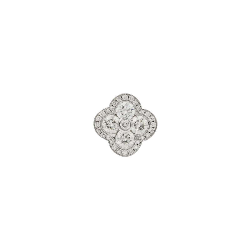 Fleur 18K White Gold Diamond Stud Earrings