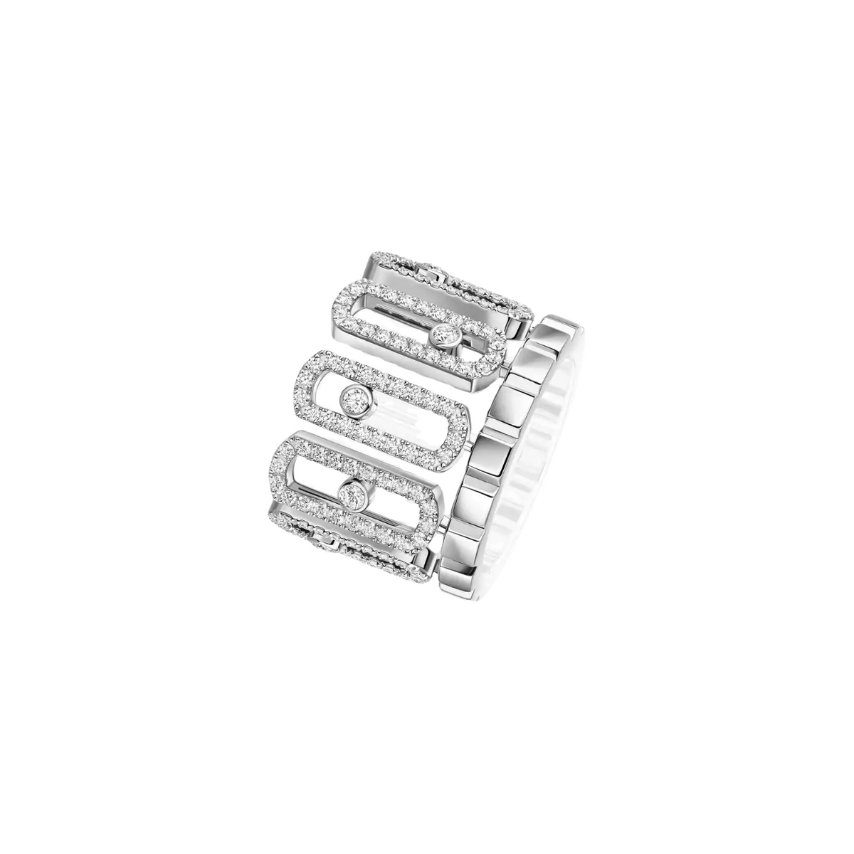 Messika Jewelry - Move 18K White Gold & Diamond Iconica Pavé Ring | Manfredi Jewels