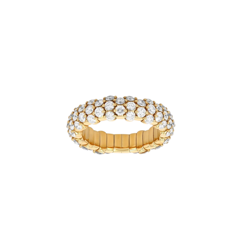 Zydo 18K Yellow Gold & Diamond Slim Domed Stretch Ring